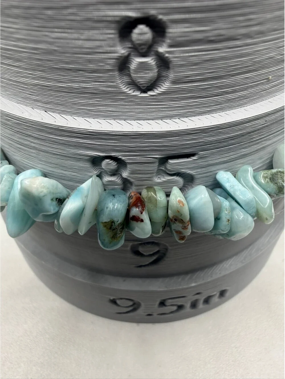 Genuine Larimar Tumbled Chip Bracelet - Adjustable 6